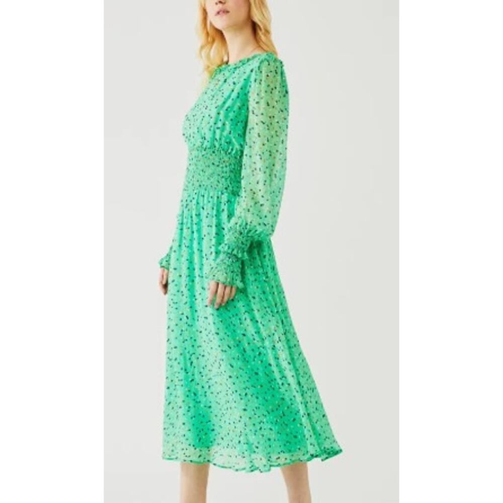 Ghost London Silana Long Sleeve Maxi Dress Sz. L - Picture 2 of 7